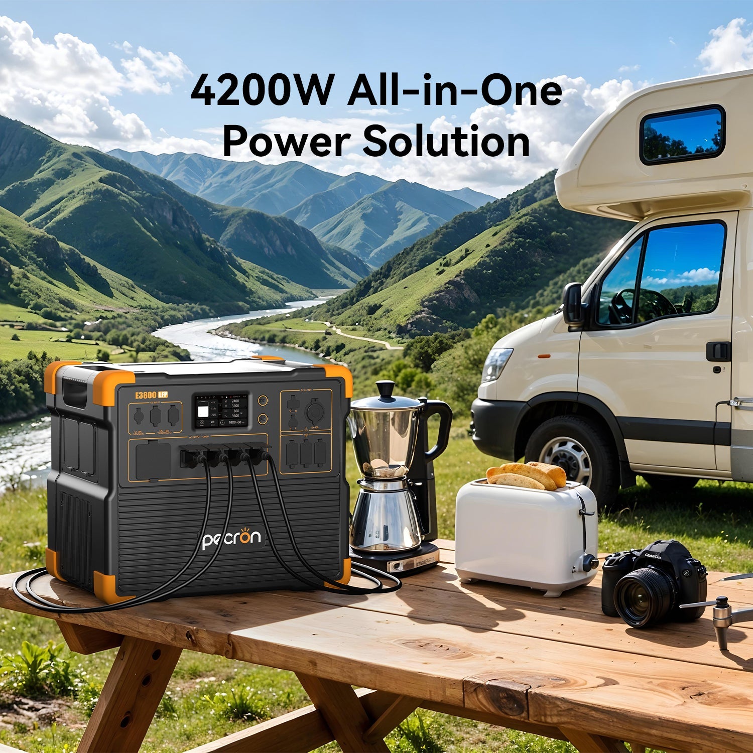 PECRON E3800LFP Portable Power Station 4200W 3840Wh PRE-ORDER with Free Cart