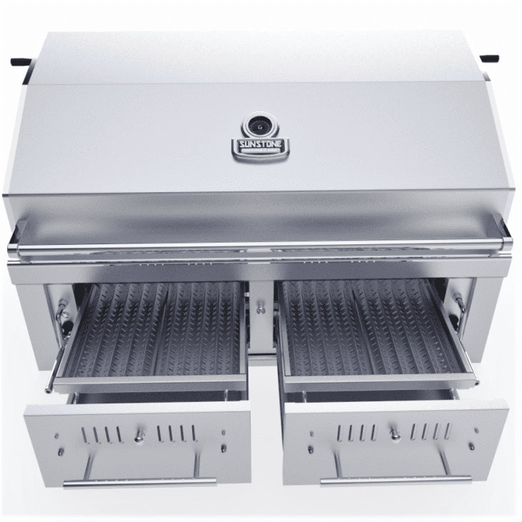 Sunstone® Series 42″ Gas Hybrid Dual Zone Charcoal/Wood Burning Grill – EMCHDZ42