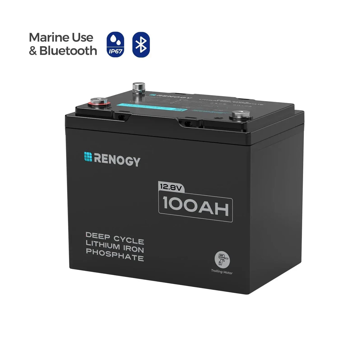 Renogy 12V 100Ah Trolling Motor Lithium Iron Phosphate Battery with Bluetooth Core Series  RBT12100LFP-TM-BT-US