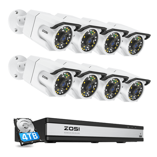 Zosi C105 4K 16 Channel PoE Security Camera System + 4TB Hard Drive