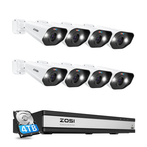 Zosi C182 4K PoE 16 Channel Security Camera System + 4TB Hard Drive