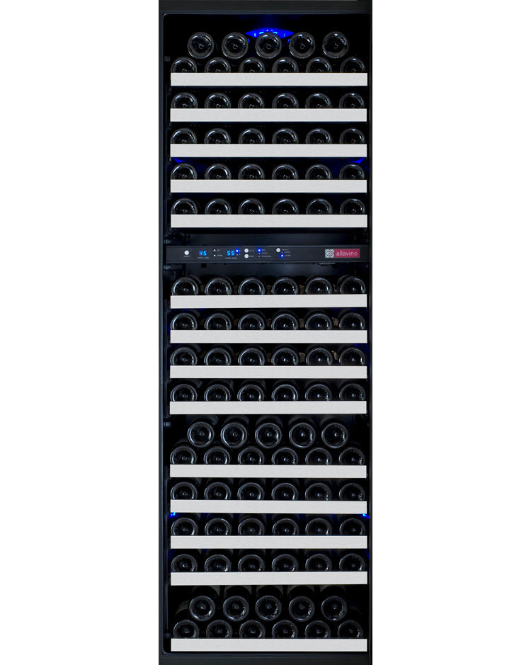 Allavino 24" Wide FlexCount II Tru-Vino 172 Bottle Dual Zone Stainless Steel Left Hinge Wine Refrigerator  AO VSWR172-2SL20