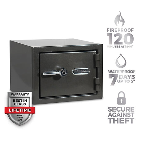 Sanctuary Platinum 1.07 cu. ft. Fireproof/Waterproof Home & Office Safe with Biometric Lock, Dark Gray Metallic, SA-PLAT1BIO-DP