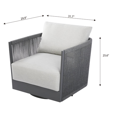 Elementi Outdoor Capri Outdoor Aluminum Swivel Chair with Sunbrella® Cushions (OS-2503W)