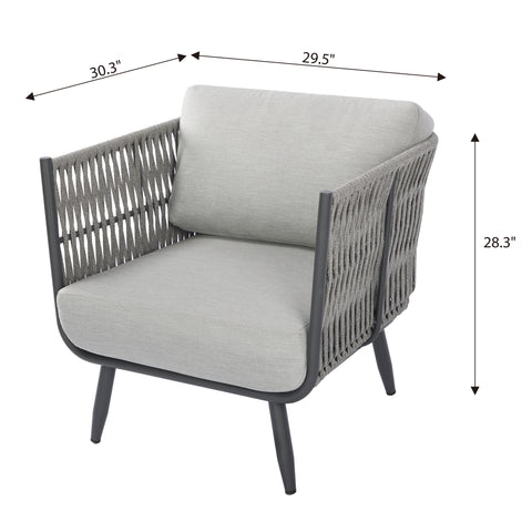 Milano Outdoor Aluminum Lounge Chair with Sunbrella® Cushions (OS-2504S)