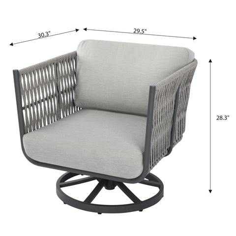 Milano Outdoor Aluminum Swivel Chair with Sunbrella® Cushions (OS-2504W)