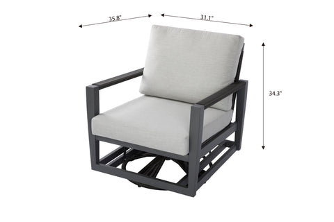 Elementi Outdoor Laguna Outdoor Aluminum Swivel Chair with Sunbrella® Cushions (OS-2506W)