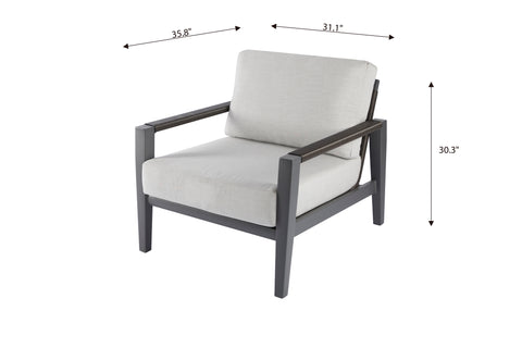 Elementi Outdoor Laguna Outdoor Aluminum Lounge Chair with Sunbrella® Cushions (OS-2506S)