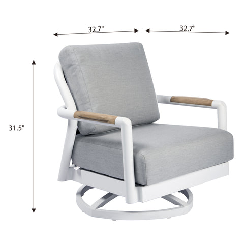 Santorini Outdoor Aluminum Swivel Chair with Sunbrella® Cushions (OS-2501W)