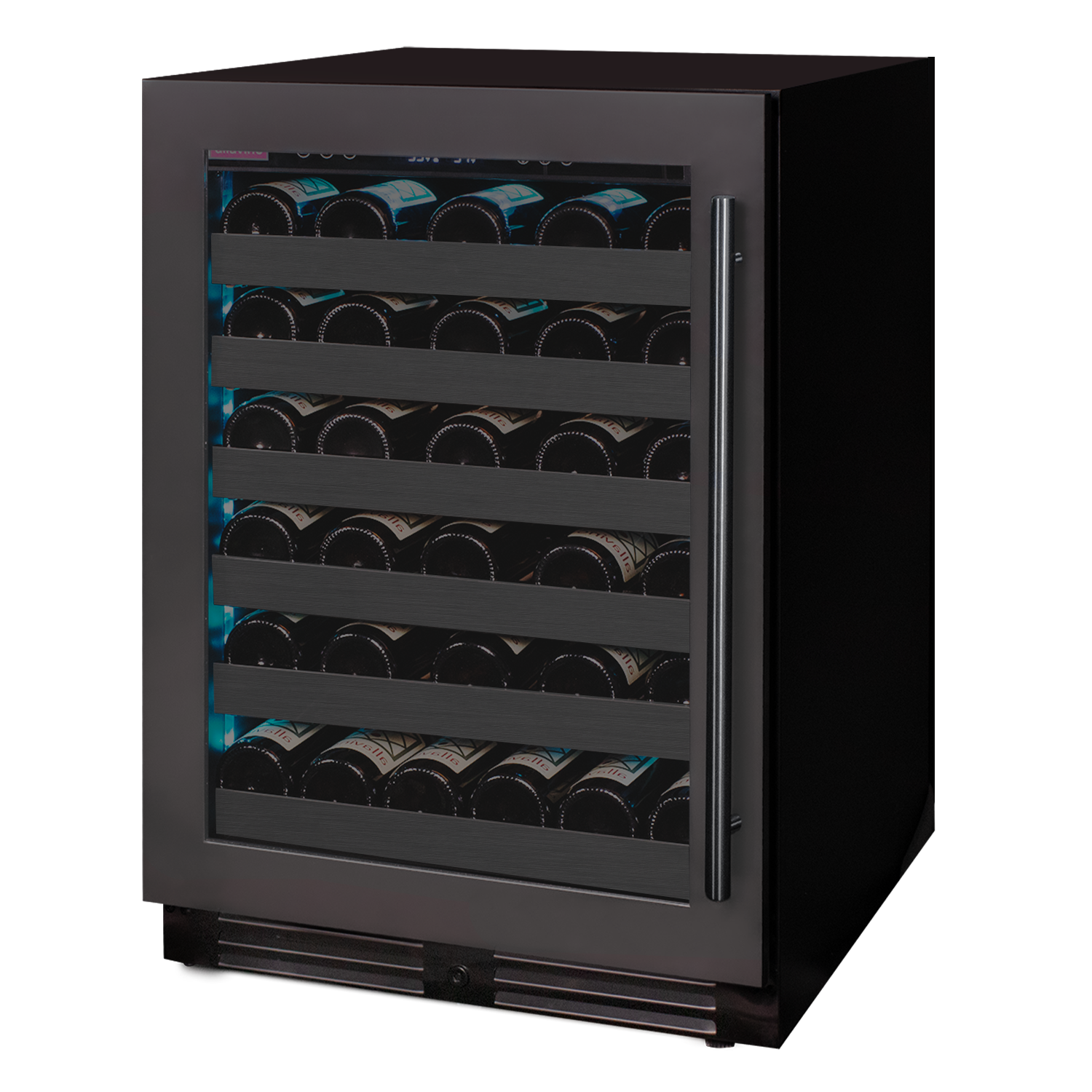 Allavino Reserva Series 50 Bottle 34" Tall Single Zone Left Hinge Black Stainless Steel Wine Cooler Refrigerator BF BDW5034S-1BSL