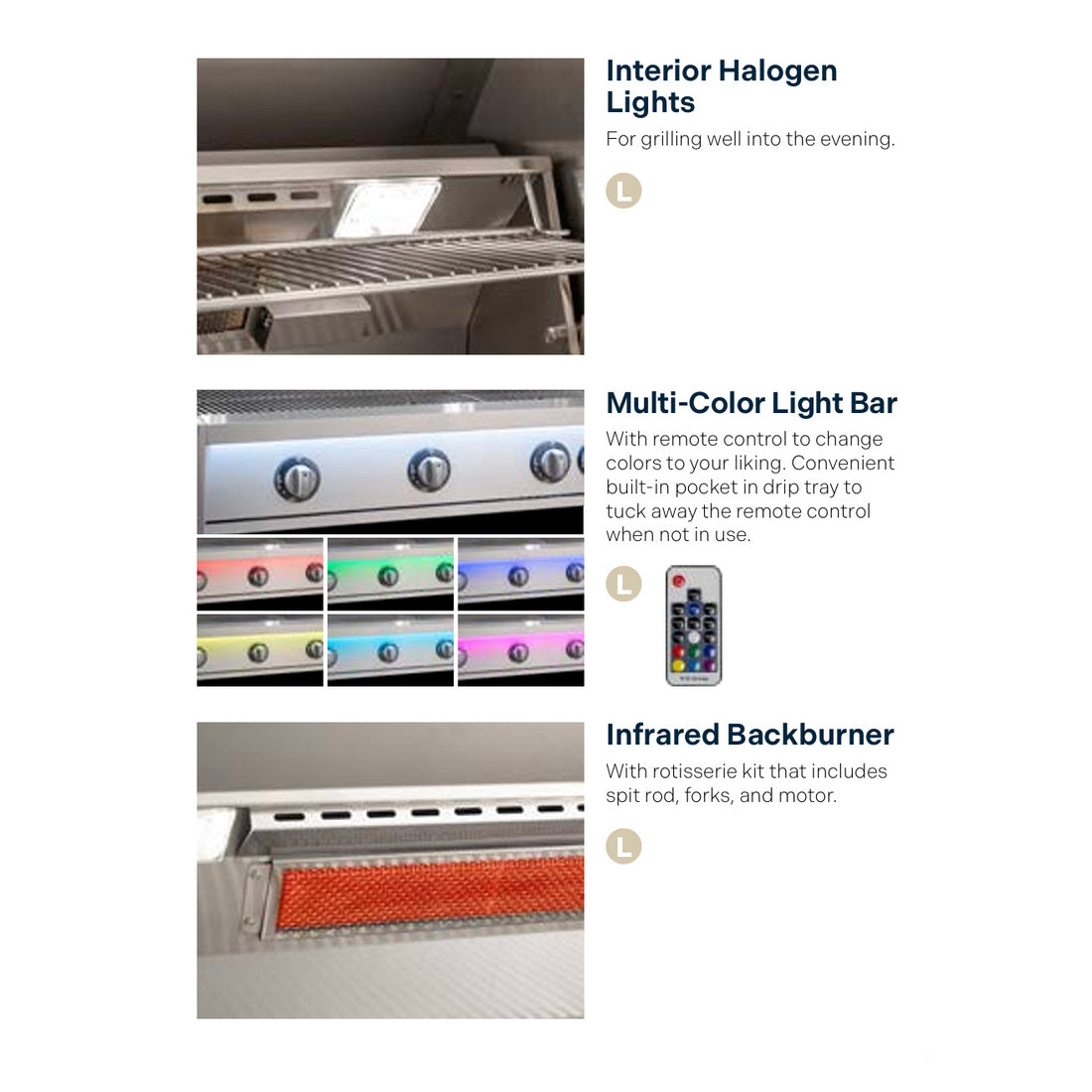 American Outdoor Grill 2026 American Outdoor Grill 24" Built-In "L" Series Gas Grill (With Rotisserie) AOG24LN