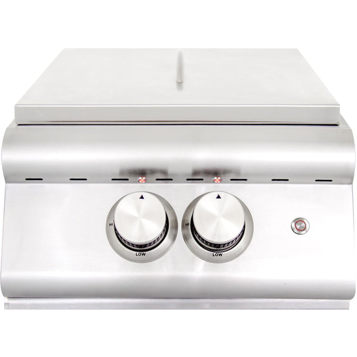 Blaze Premium LTE Built-in Natural Gas High Performance Power Burner w/ Wok Ring & Stainless Steel Lid BLZ-PBLTE3-NG