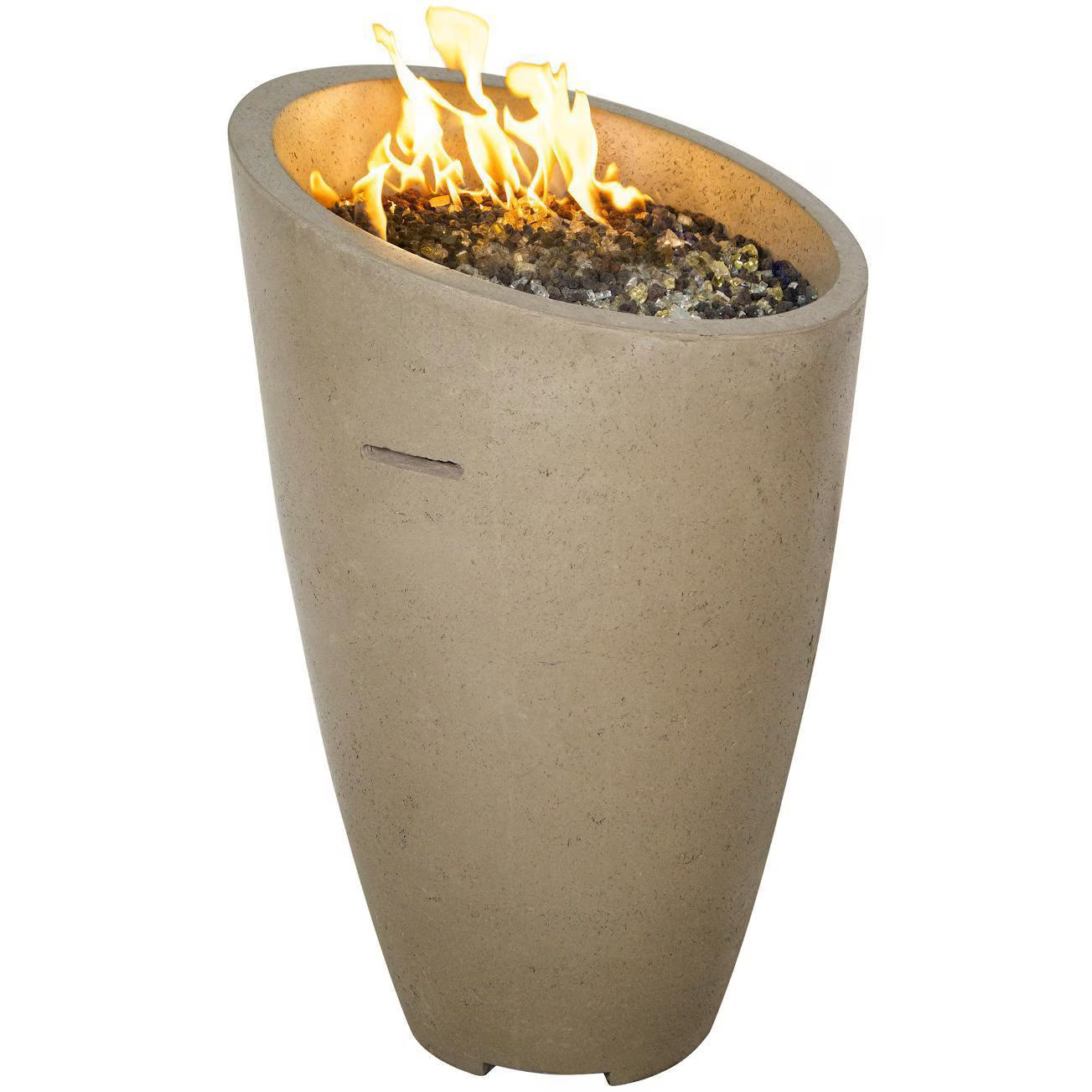 American Fyre Designs Eclipse 23 Inch Round GFRC Propane Fire Urn in Smoke 520-SM-11-M2PC