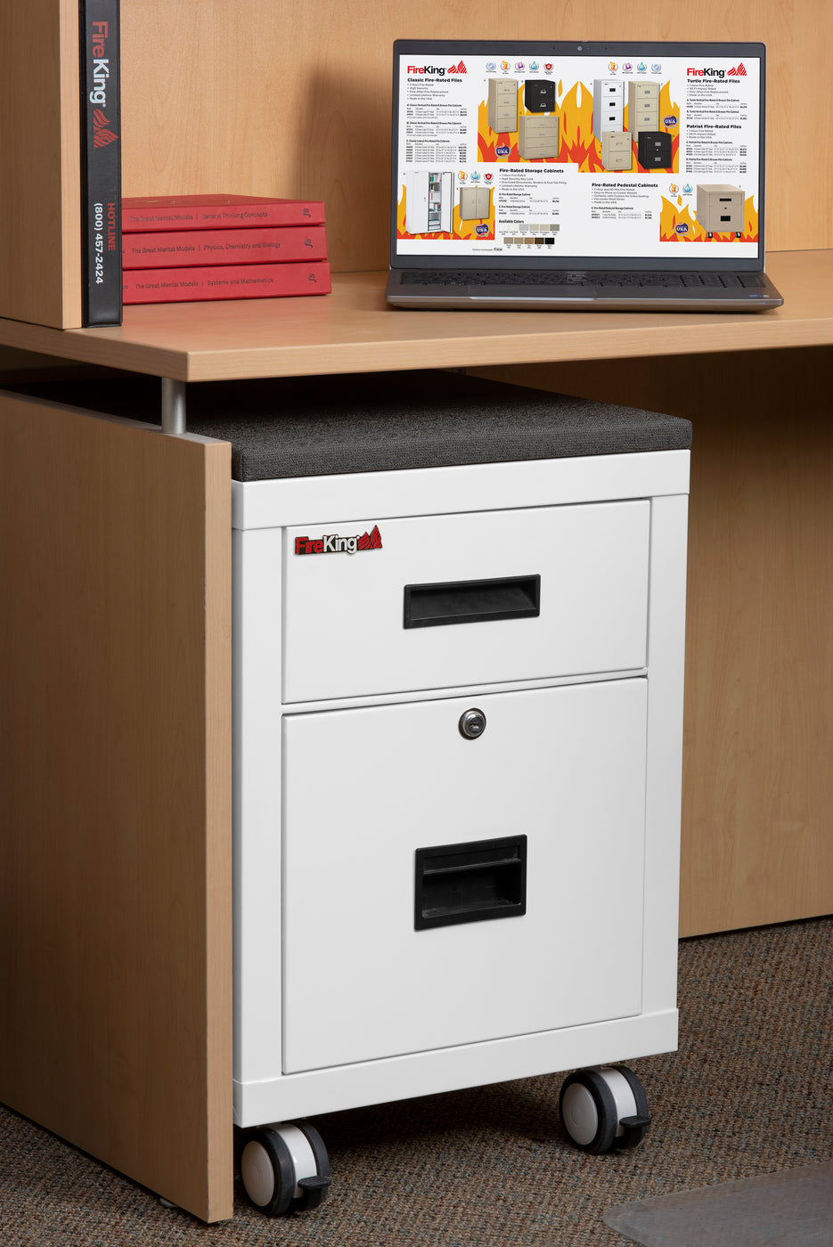 FireKing Mobile Pedestal Legal/Letter File Cabinet - 1-Hour Fire Rated - 4 Colors FireKing Mobile Pedestal Legal/Letter File Cabinet - 1-Hour Fire Rated - 4 Colors 2M1822-1BL
