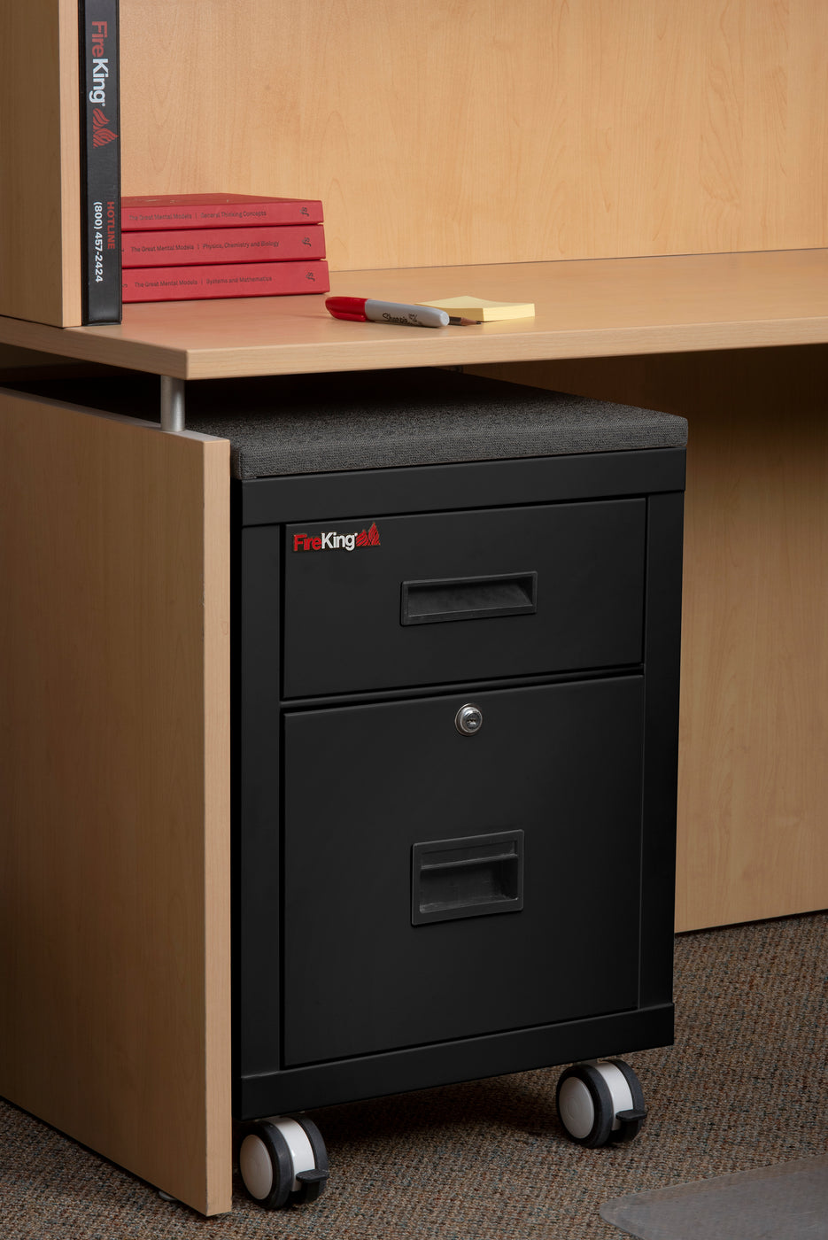 FireKing Mobile Pedestal Legal/Letter File Cabinet - 1-Hour Fire Rated - 4 Colors FireKing Mobile Pedestal Legal/Letter File Cabinet - 1-Hour Fire Rated - 4 Colors 2M1822-1BL