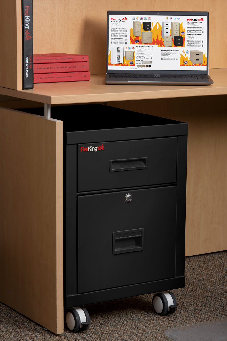 FireKing Mobile Pedestal Legal/Letter File Cabinet - 1-Hour Fire Rated - 4 Colors FireKing Mobile Pedestal Legal/Letter File Cabinet - 1-Hour Fire Rated - 4 Colors 2M1822-1BL