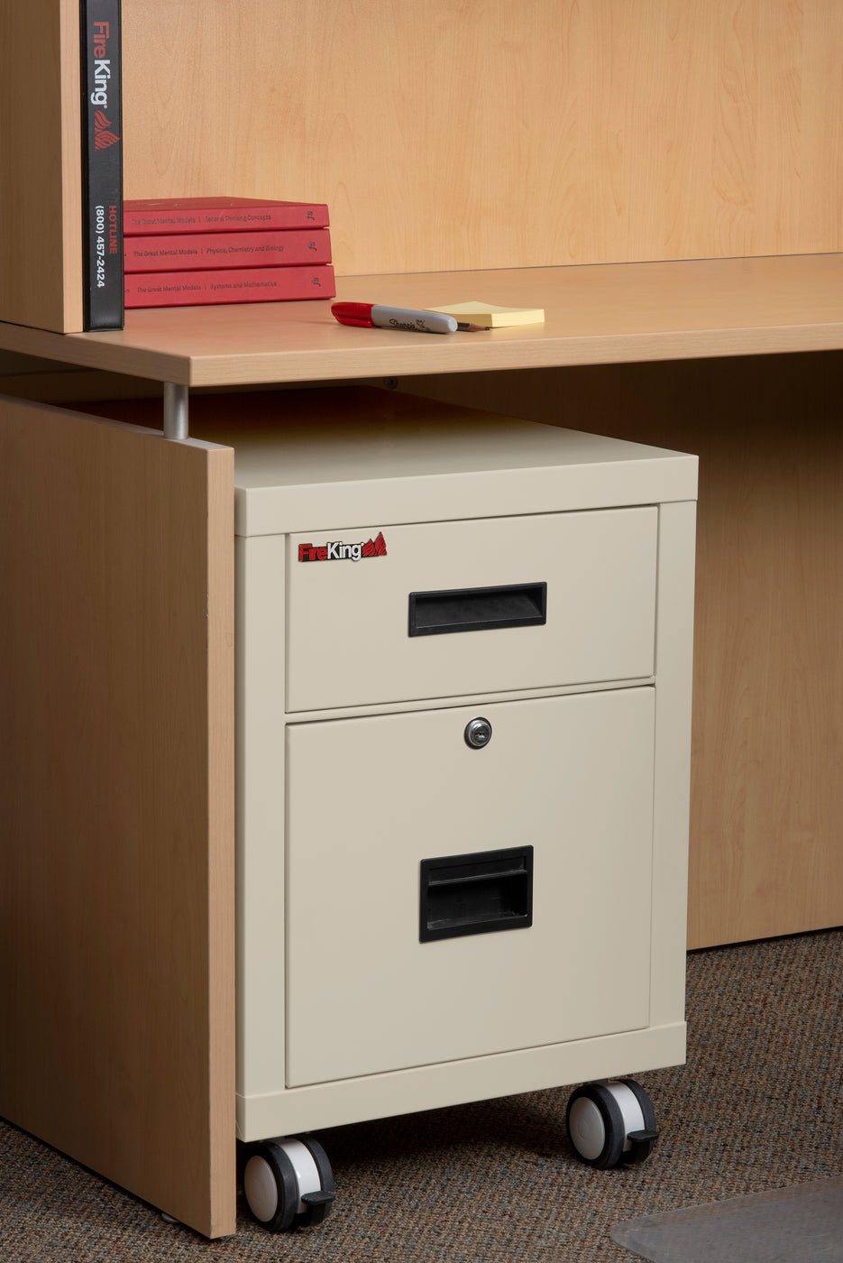 FireKing Mobile Pedestal Legal/Letter File Cabinet - 1-Hour Fire Rated - 4 Colors FireKing Mobile Pedestal Legal/Letter File Cabinet - 1-Hour Fire Rated - 4 Colors 2M1822-1BL
