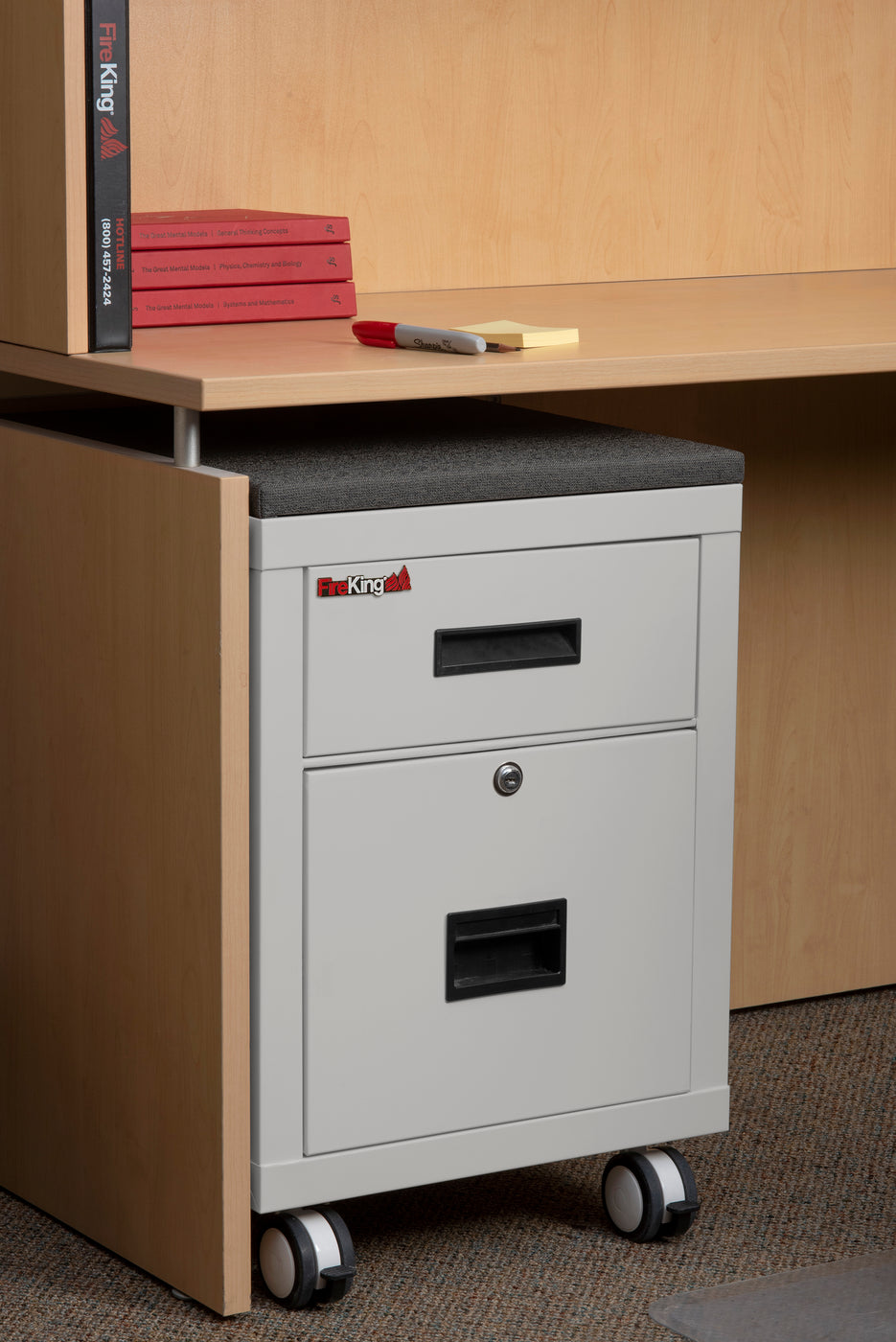 FireKing Mobile Pedestal Legal/Letter File Cabinet - 1-Hour Fire Rated - 4 Colors FireKing Mobile Pedestal Legal/Letter File Cabinet - 1-Hour Fire Rated - 4 Colors 2M1822-1BL