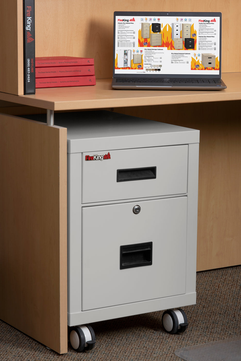 FireKing Mobile Pedestal Legal/Letter File Cabinet - 1-Hour Fire Rated - 4 Colors FireKing Mobile Pedestal Legal/Letter File Cabinet - 1-Hour Fire Rated - 4 Colors 2M1822-1BL