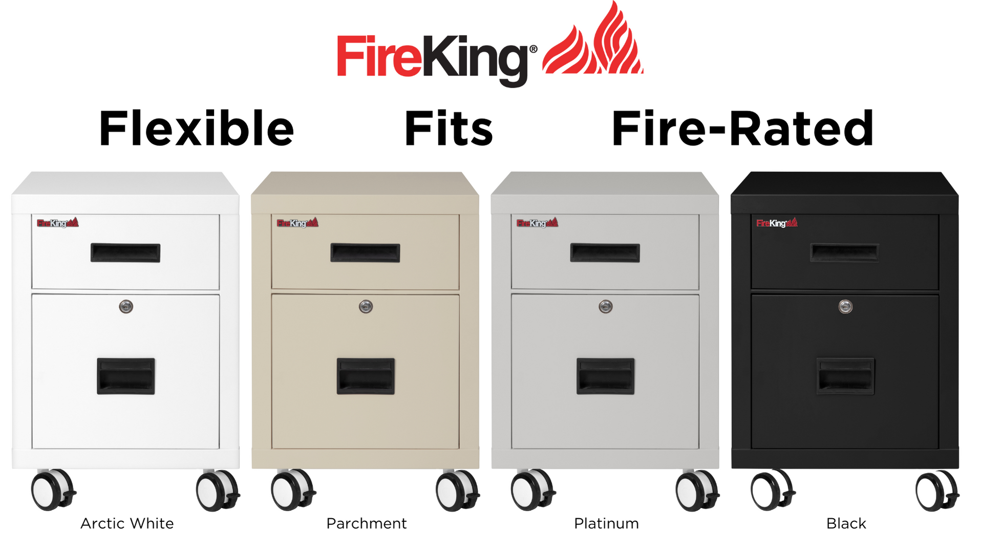 FireKing Mobile Pedestal Legal/Letter File Cabinet - 1-Hour Fire Rated - 4 Colors FireKing Mobile Pedestal Legal/Letter File Cabinet - 1-Hour Fire Rated - 4 Colors 2M1822-1BL