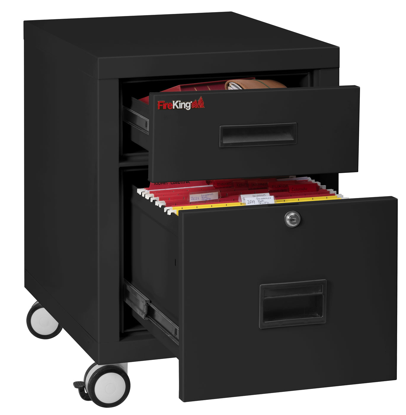 FireKing Mobile Pedestal Legal/Letter File Cabinet - 1-Hour Fire Rated - 4 Colors FireKing Mobile Pedestal Legal/Letter File Cabinet - 1-Hour Fire Rated - 4 Colors 2M1822-1BL