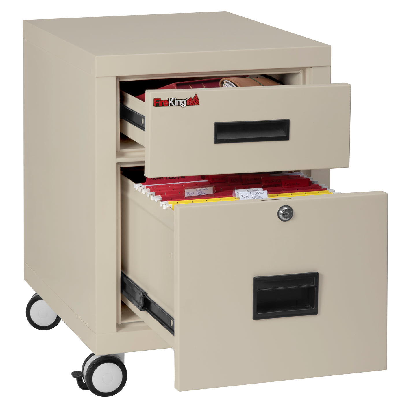 FireKing Mobile Pedestal Legal/Letter File Cabinet - 1-Hour Fire Rated - 4 Colors FireKing Mobile Pedestal Legal/Letter File Cabinet - 1-Hour Fire Rated - 4 Colors 2M1822-1BL
