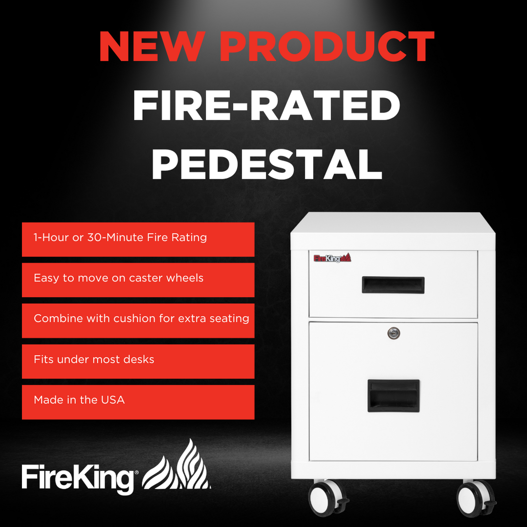 FireKing Mobile Pedestal Legal/Letter File Cabinet - 1-Hour Fire Rated - 4 Colors FireKing Mobile Pedestal Legal/Letter File Cabinet - 1-Hour Fire Rated - 4 Colors 2M1822-1BL
