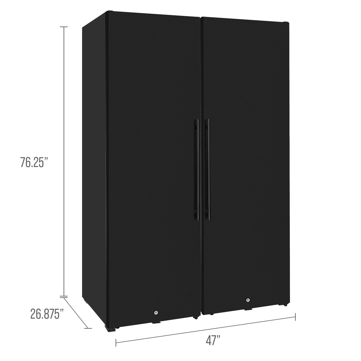 Allavino 76.5" Tall Side-by-Side Wine Vault with Solid Black Doors BF 2X-KWR-8185-SD