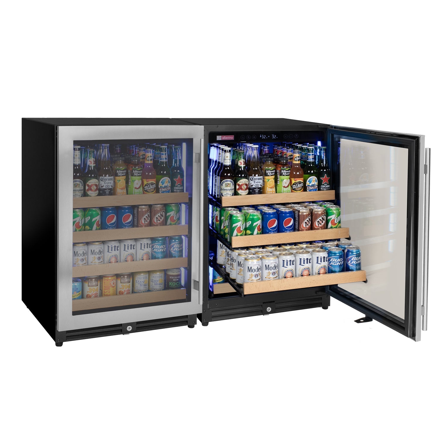 Allavino Reserva Series Stainless Steel Side-by-Side Beverage Center  BF 2X-VSBC24L-SS