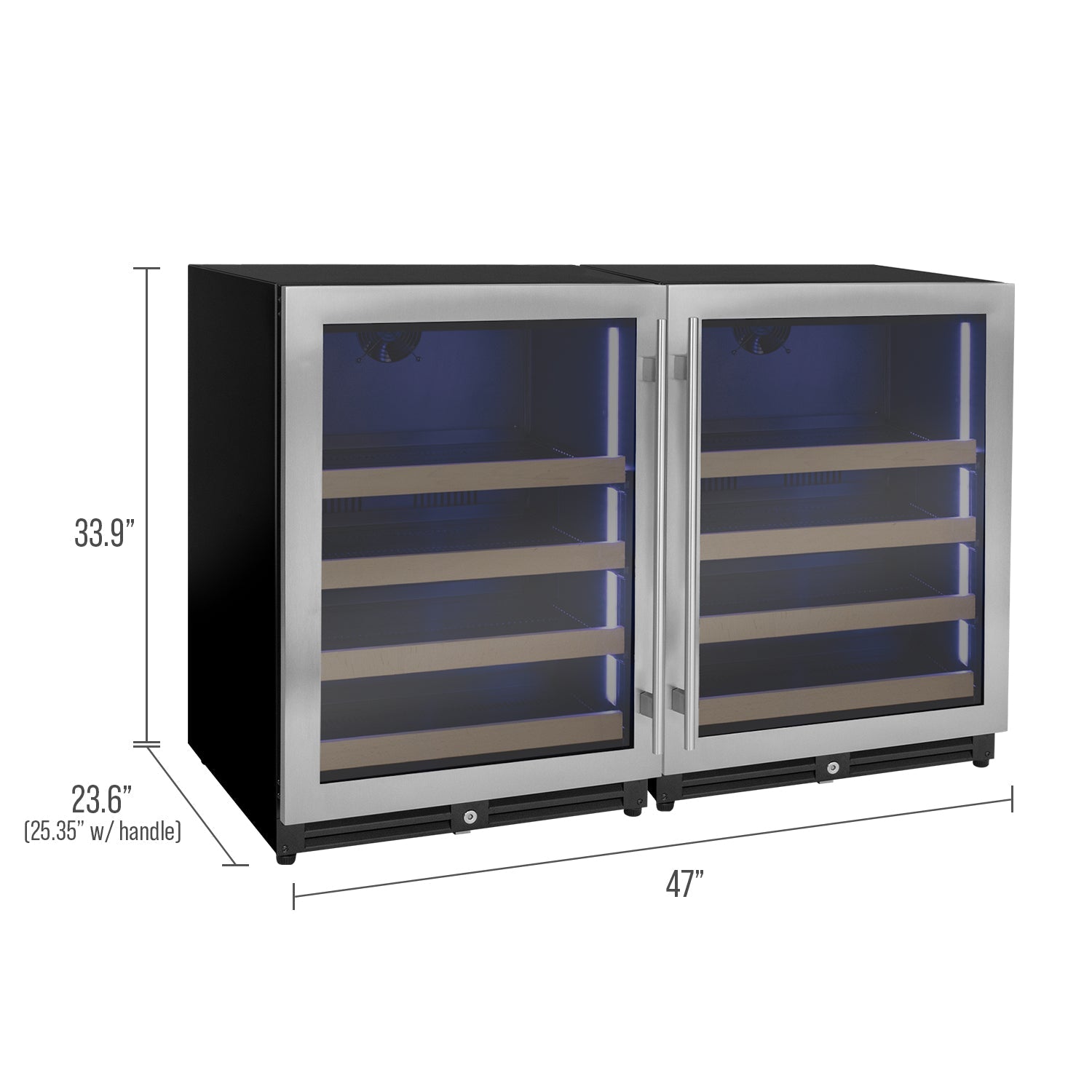 Allavino Reserva Series Stainless Steel Side-by-Side Beverage Center  BF 2X-VSBC24L-SS