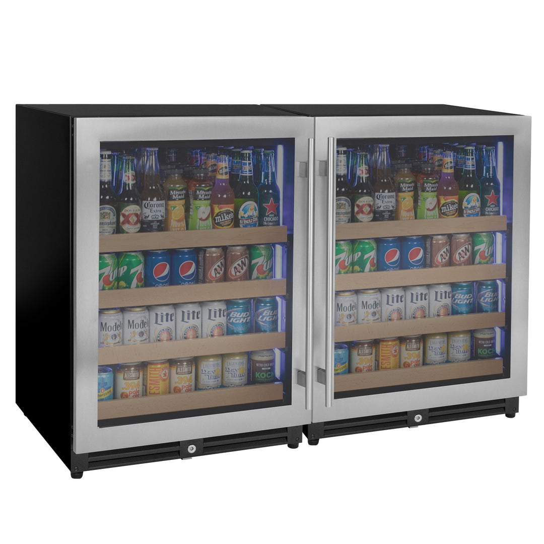 Allavino Reserva Series Stainless Steel Side-by-Side Beverage Center  BF 2X-VSBC24L-SS