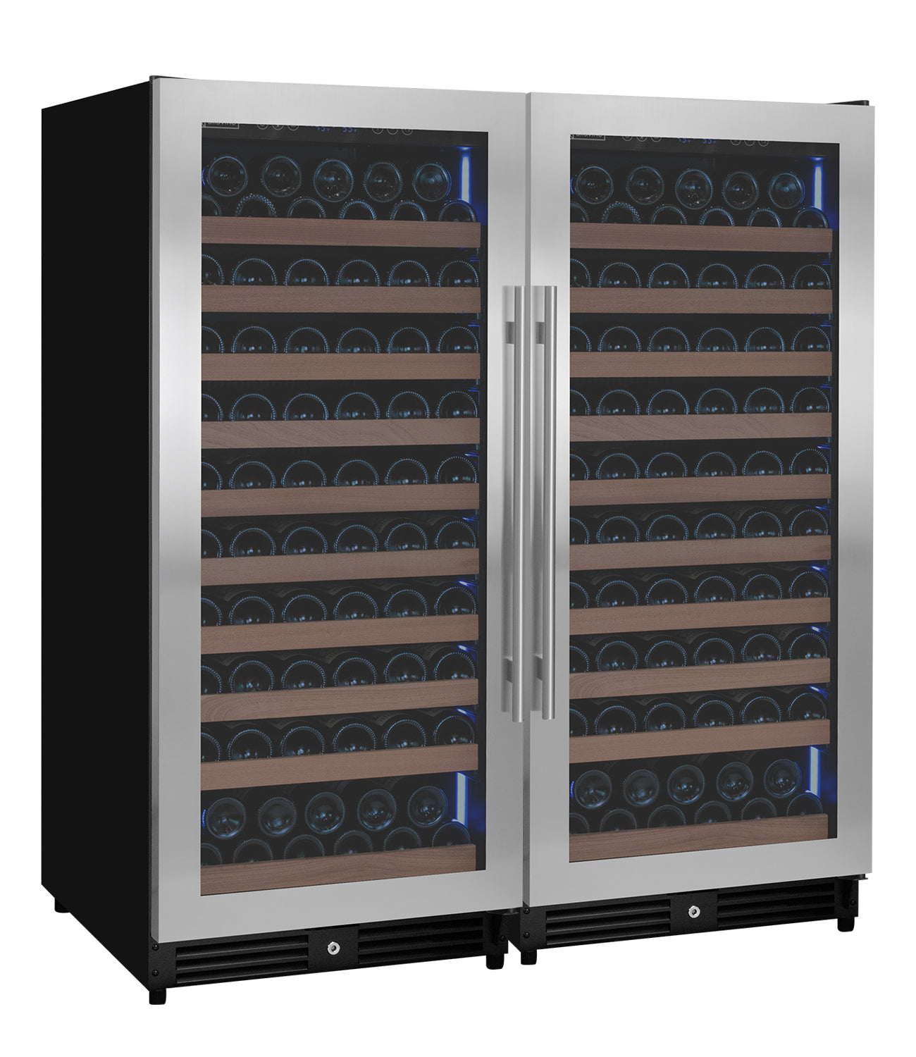 Allavino 238 Bottle 55" Tall Dual Zone Side-by-Side Stainless Steel Wine Refrigerator BF 2X-VSW11955S-1S