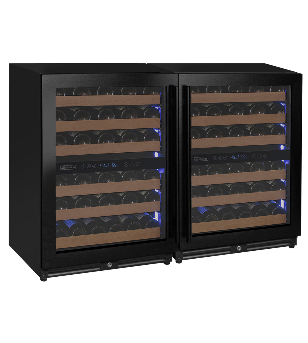 Allavino Reserva Series 102 Bottle Four Zone Built-in Luxury Wine Refrigerator with Black Metal Doors - Side-by-Side  BF 2X-VSW5134D-2B