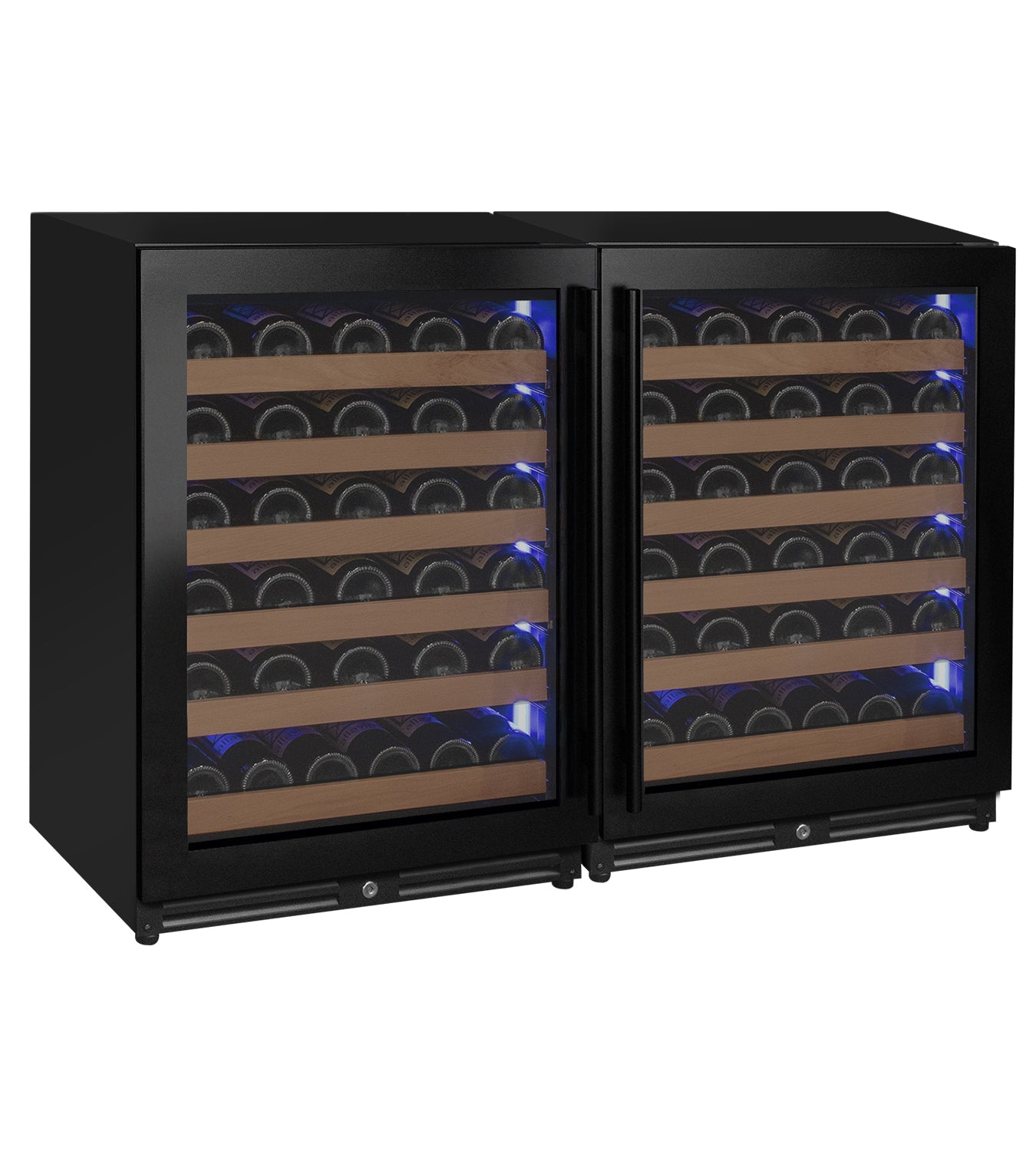Allavino Reserva Series 102 Bottle Dual Zone Built-in Luxury Wine Refrigerator with Black Metal Doors - Side-by-Side BF 2X-VSW5134S-1B