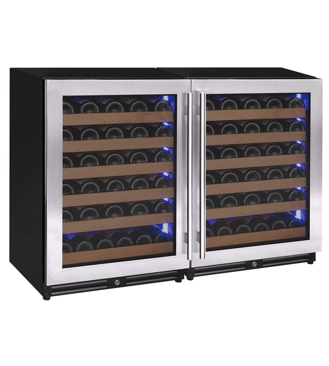 Allavino Reserva Series 102 Bottle Dual Zone Built-in Luxury Wine Refrigerator with Stainless Steel Doors - Side-by-Side BF 2X-VSW5134S-1S