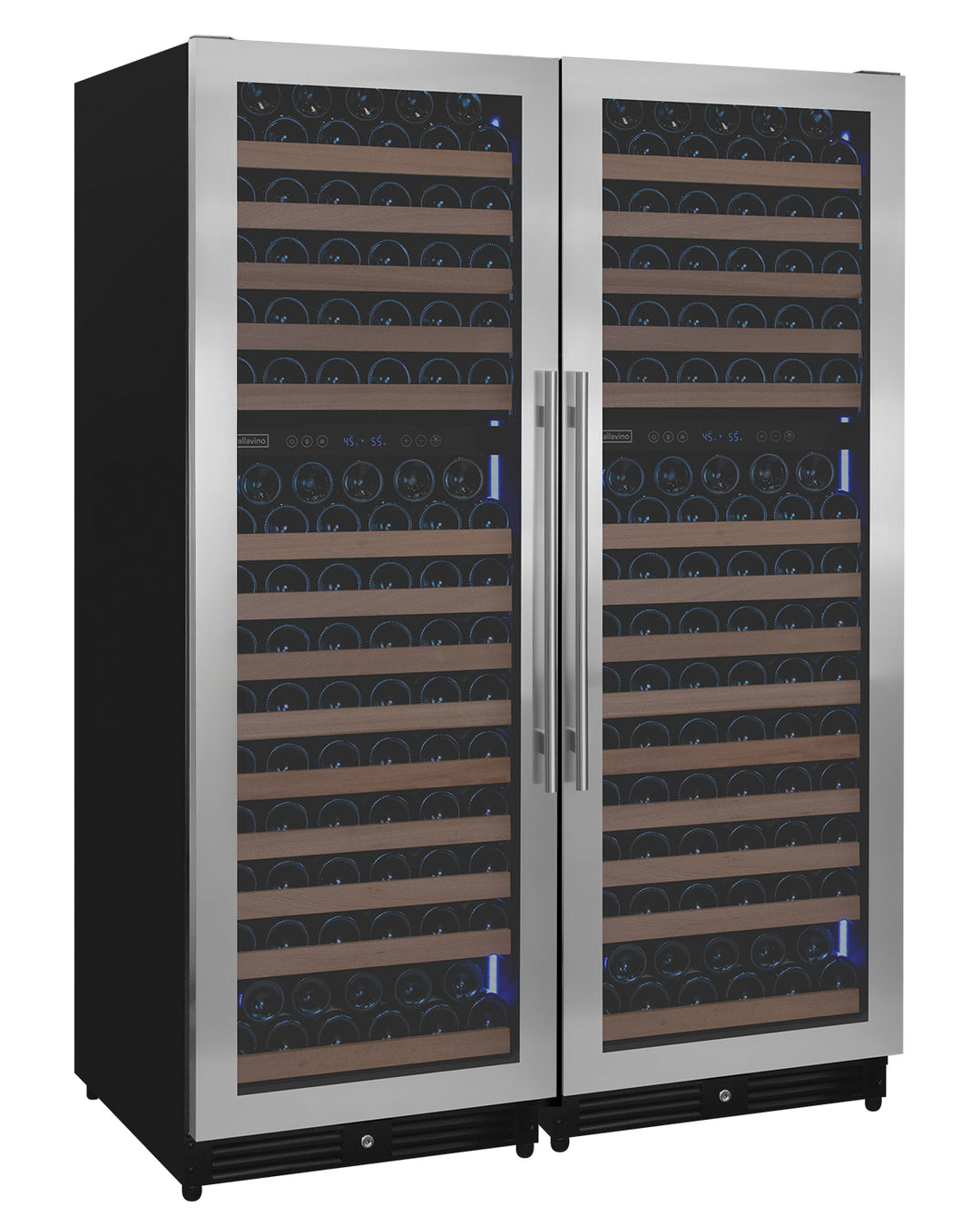 Allavino Reserva Series 344 Bottle Four Zone Built-In Side-by-Side Wine Refrigerator with Stainless Steel Doors BF 2X-VSW71LD-2S