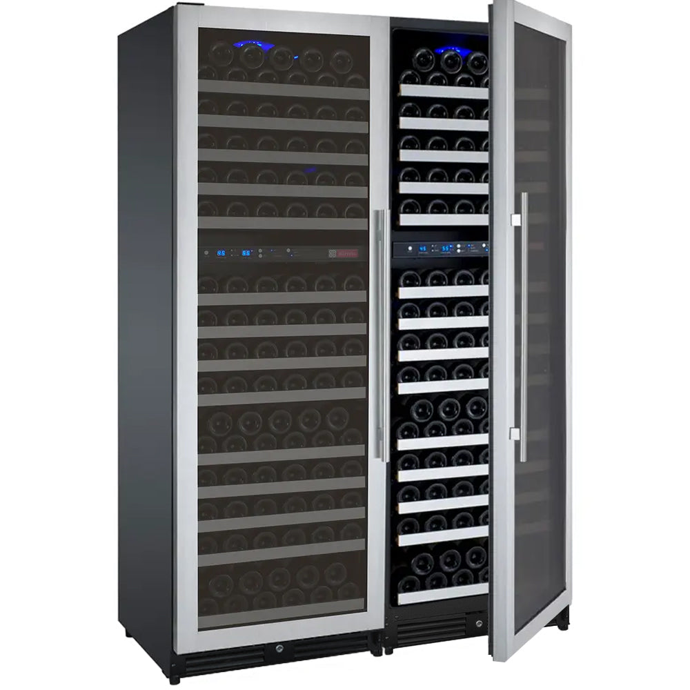 Allavino 47" Wide FlexCount II Tru-Vino 344 Bottle Four-Zone Stainless Steel Side-by-Side Wine Refrigerator BF 2X-VSWR172-2S20