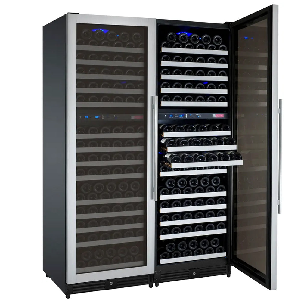 Allavino 47" Wide FlexCount II Tru-Vino 344 Bottle Four-Zone Stainless Steel Side-by-Side Wine Refrigerator BF 2X-VSWR172-2S20