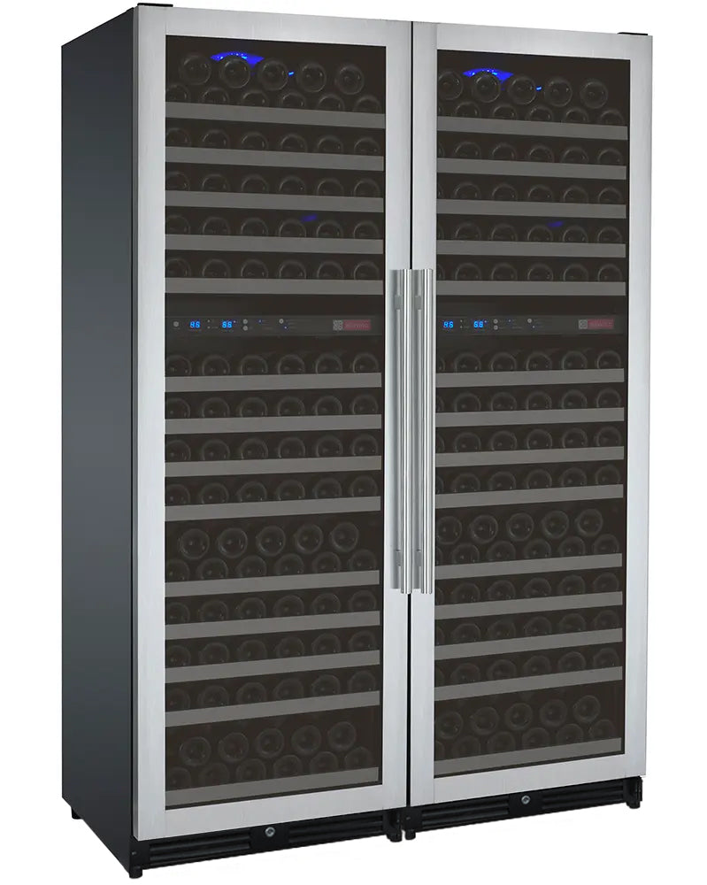 Allavino 47" Wide FlexCount II Tru-Vino 344 Bottle Four-Zone Stainless Steel Side-by-Side Wine Refrigerator BF 2X-VSWR172-2S20