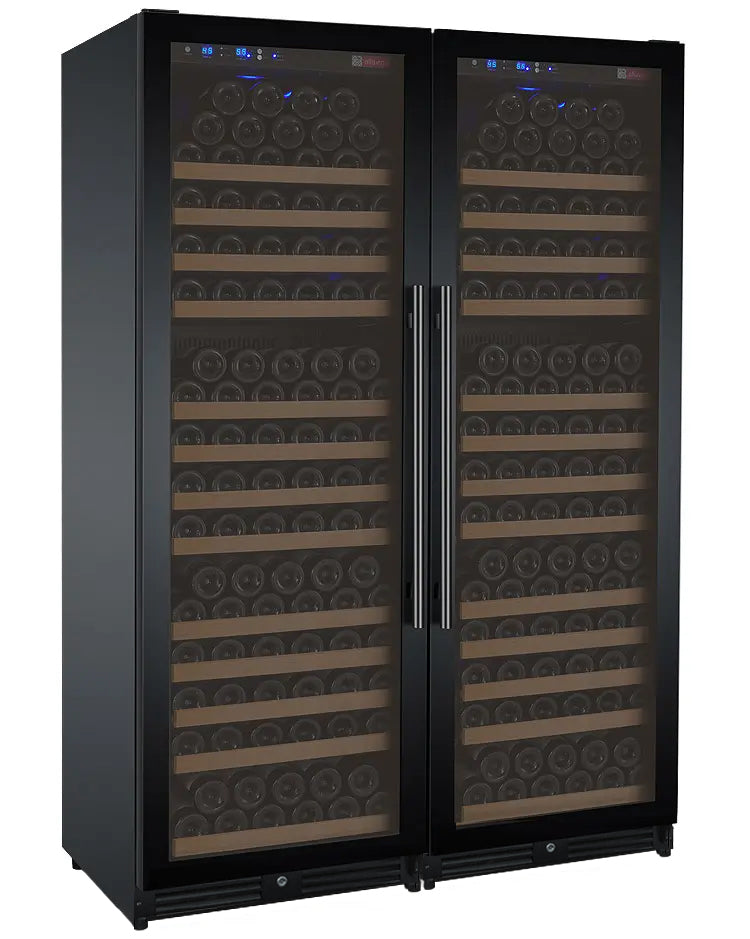 Allavino 47" Wide FlexCount II Tru-Vino 354 Bottle Dual Zone Black Side-by-Side Wine Refrigerator BF 2X-VSWR177-1B20