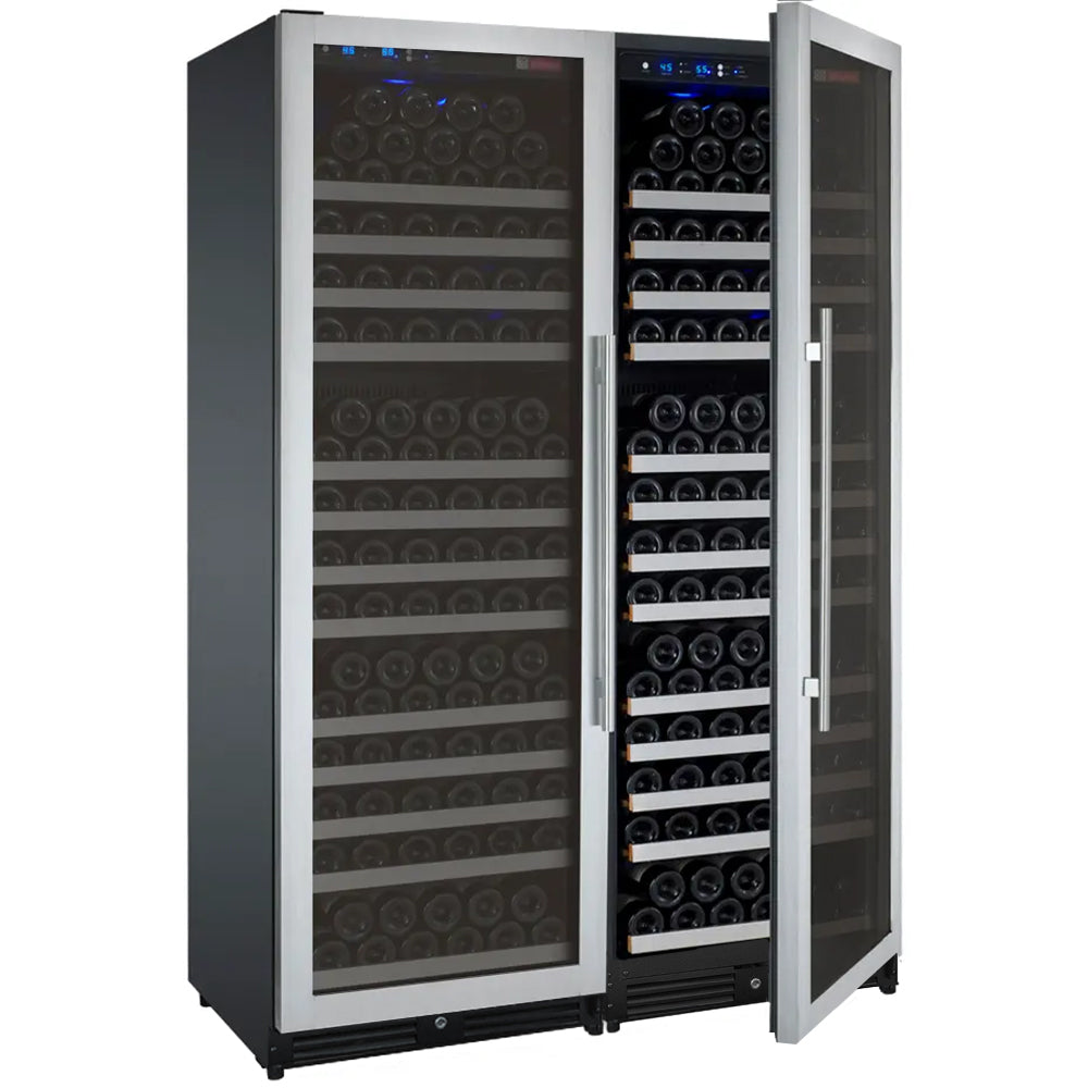 Allavino 47" Wide FlexCount II Tru-Vino 354 Bottle Dual Zone Stainless Steel Side-by-Side Wine Refrigerator  BF 2X-VSWR177-1S20