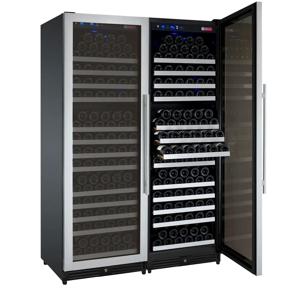 Allavino 47" Wide FlexCount II Tru-Vino 354 Bottle Dual Zone Stainless Steel Side-by-Side Wine Refrigerator  BF 2X-VSWR177-1S20