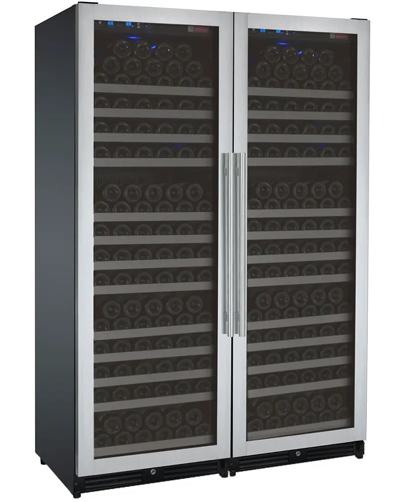 Allavino 47" Wide FlexCount II Tru-Vino 354 Bottle Dual Zone Stainless Steel Side-by-Side Wine Refrigerator  BF 2X-VSWR177-1S20