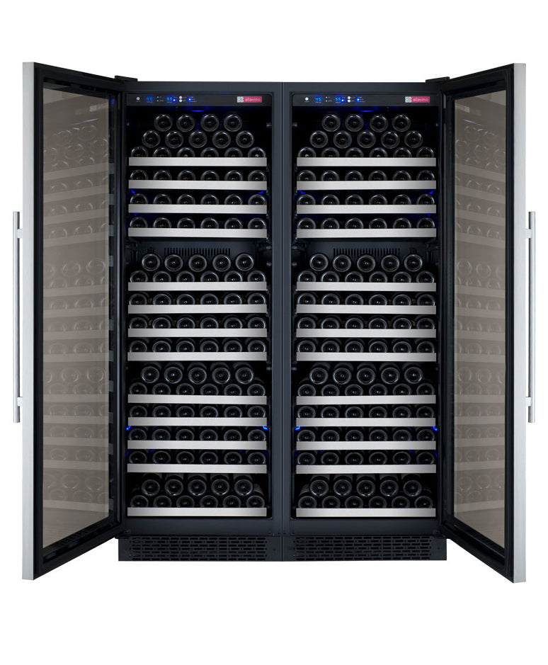 Allavino 47" Wide FlexCount II Tru-Vino 354 Bottle Dual Zone Stainless Steel Side-by-Side Wine Refrigerator  BF 2X-VSWR177-1S20