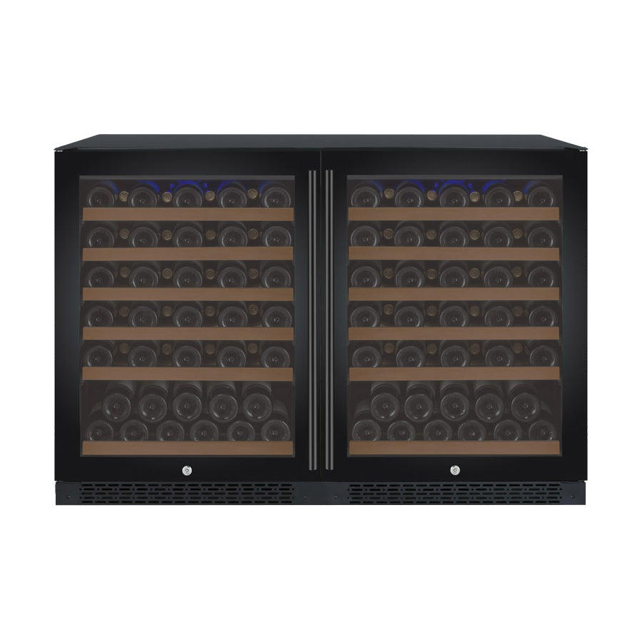 Allavino 47" Wide FlexCount II Tru-Vino 112 Bottle Dual Zone Black Side-by-Side Wine Refrigerator BF 2X-VSWR56-1B20