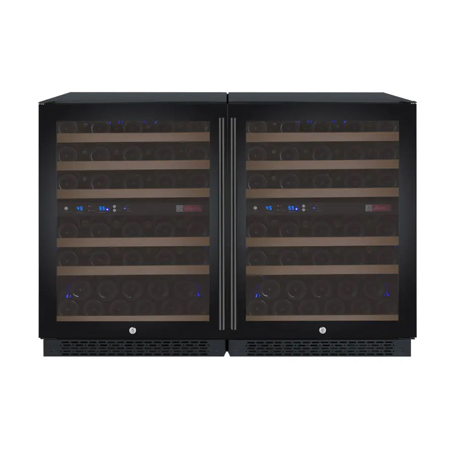Allavino 47" Wide FlexCount II Tru-Vino 112 Bottle Four Zone Black Side-by-Side Wine Refrigerator  BF 2X-VSWR56-2B20