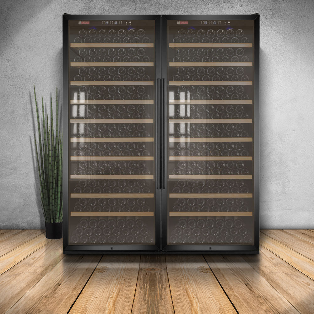Allavino 63" Wide Vite II Tru-Vino 554 Bottle Dual Zone Black Side-by-Side Wine Refrigerator  BF 2X-YHWR305-1B20
