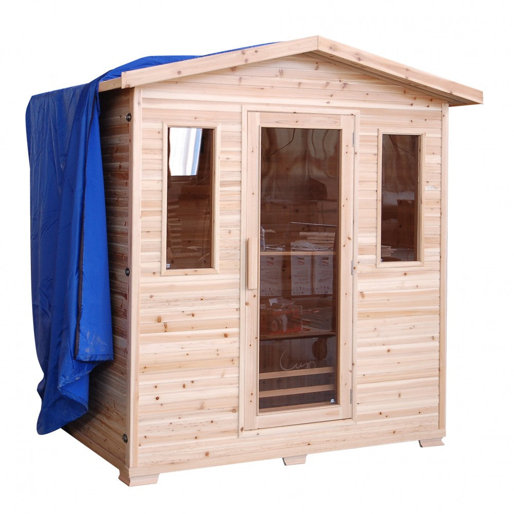 Sunray 3 Person Outdoor Sauna w/Ceramic Heater - HL300D3 Grandby 72" x 47" x 83" | 2100 watts, 8 ceramic heaters, ETL/CSA