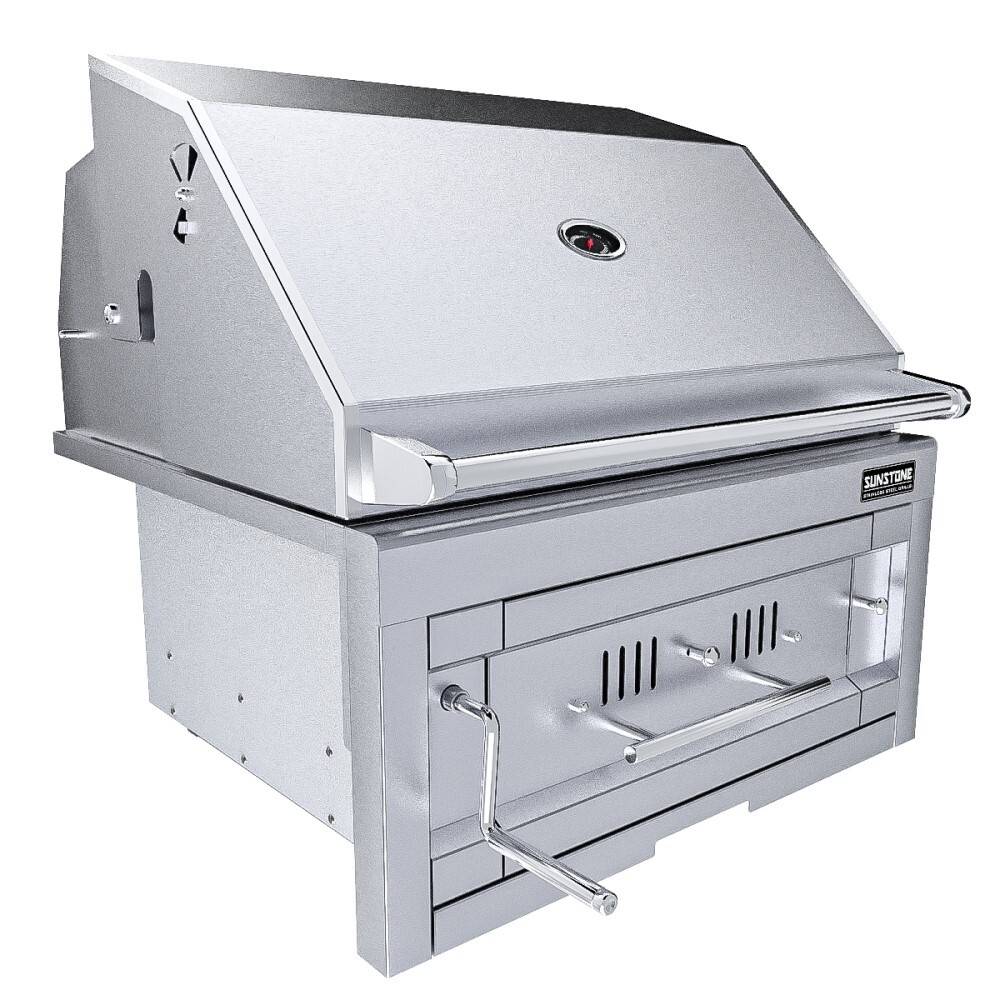Sunstone® Series 28″ Single Zone 304 Stainless Steel Charcoal Grill – SUNCHDZ28