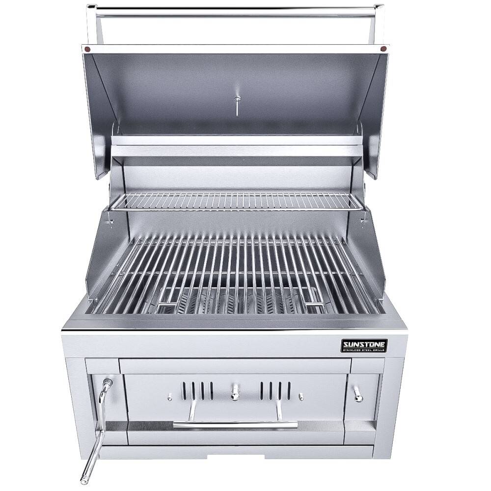Sunstone® Series 28″ Single Zone 304 Stainless Steel Charcoal Grill – SUNCHDZ28